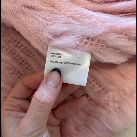 FOX the label pink rabbit fur jacket - perfect condition 10/10 - Picture 2 of 4
